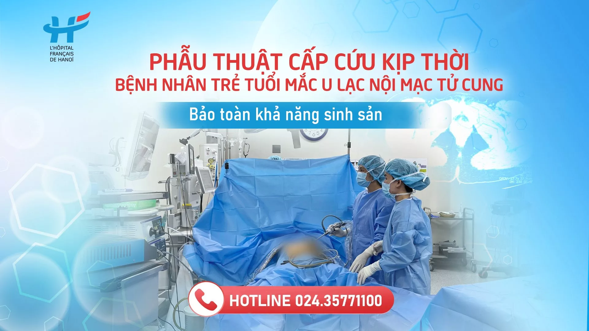 Phẫu thuật cấp cứu kịp thời bệnh nhân trẻ tuổi mắc u lạc nội mạc tử cung đã vỡ