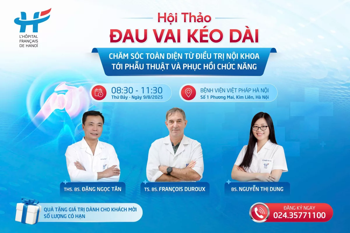 Thư mời Hội thảo: ĐAU VAI KÉO DÀI - CHĂM SÓC TOÀN DIỆN TỪ ĐIỀU TRỊ NỘI KHOA TỚI PHẪU THUẬT VÀ PHỤC HỒI CHỨC NĂNG