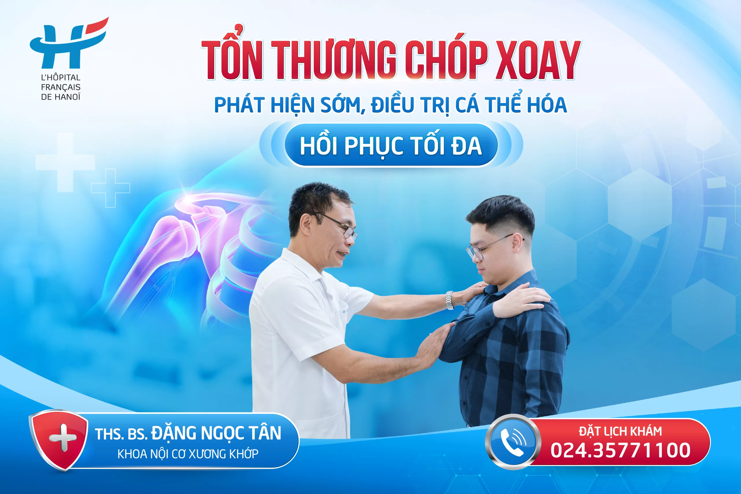 TỔN THƯƠNG CHÓP XOAY: PHÁT HIỆN SỚM, ĐIỀU TRỊ CÁ THỂ HÓA GIÚP HỒI PHỤC TỐI ĐA