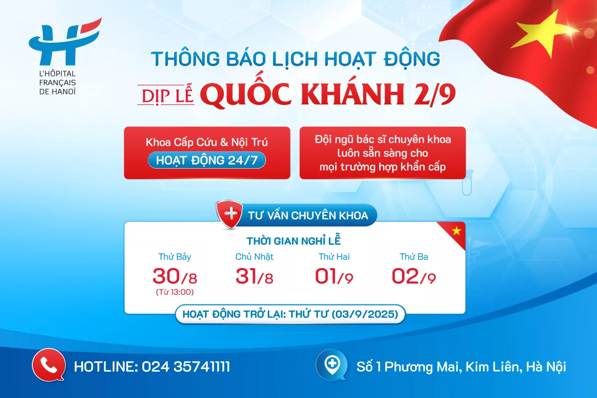 THÔNG BÁO LỊCH HOẠT ĐỘNG DỊP LỄ QUỐC KHÁNH 2/9