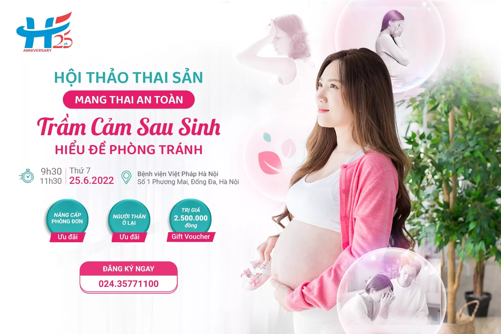 MỜI MẸ THAM DỰ HỘI THẢO: Mang thai an toàn &#8211; Nói không với trầm cảm sau sinh