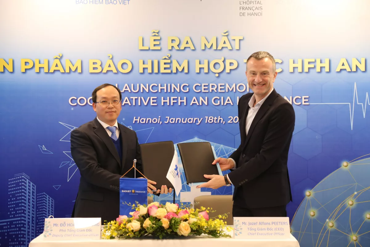 Lễ ra mắt Chương trình Bảo Hiểm Hợp Tác HFH An Gia do Bảo Hiểm Bảo Việt ký kết với Bệnh Viện Việt Pháp Hà Nội