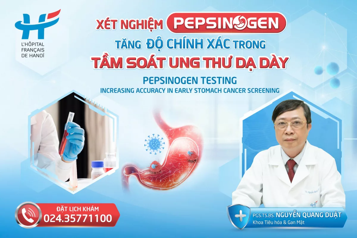 XÉT NGHIỆM PEPSINOGEN - TĂNG ĐỘ CHÍNH XÁC TRONG TẦM SOÁT SỚM UNG THƯ DẠ DÀY