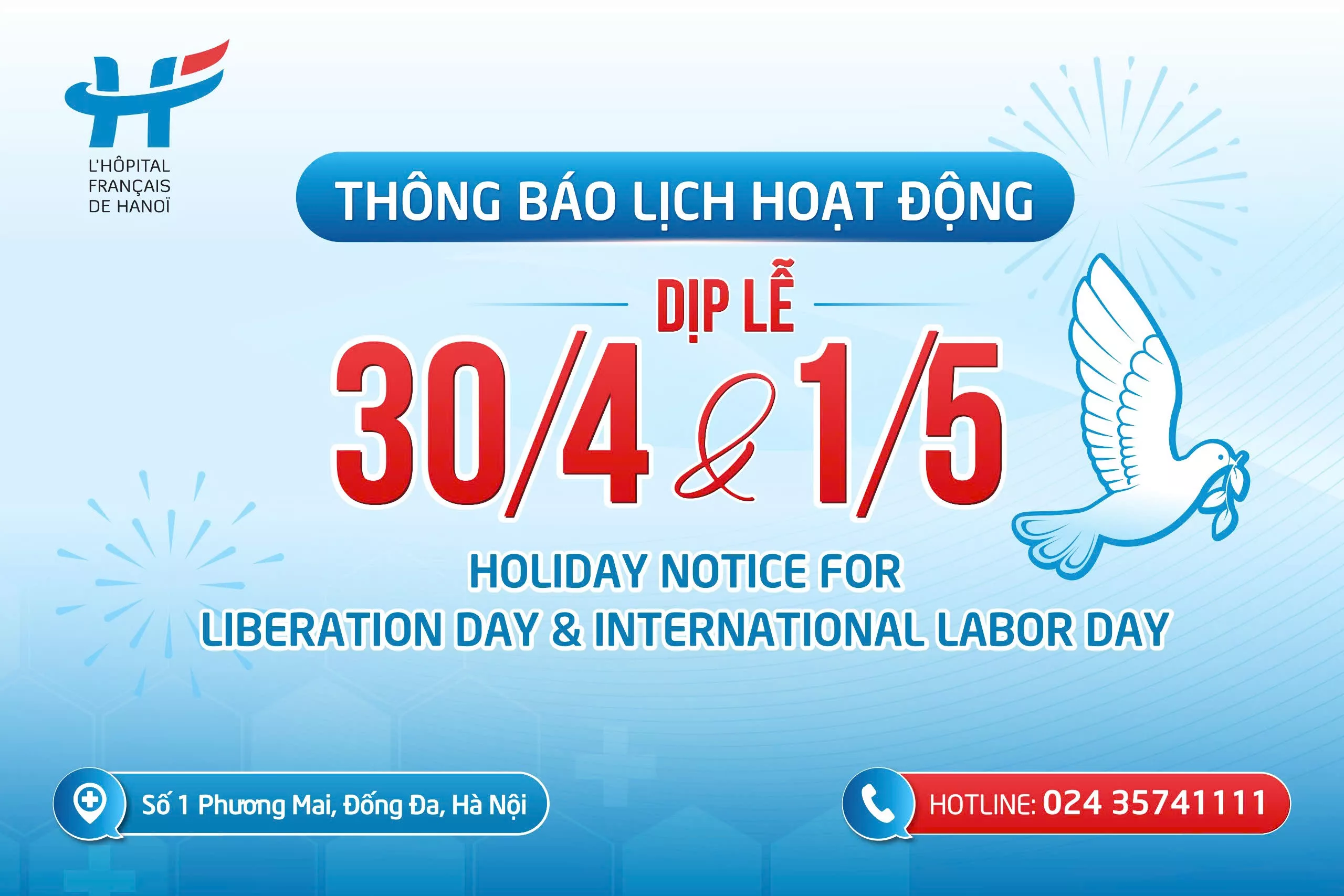 HOLIDAY NOTICE &#8211; LIBERATION DAY &amp; INTERNATIONAL LABOR DAY