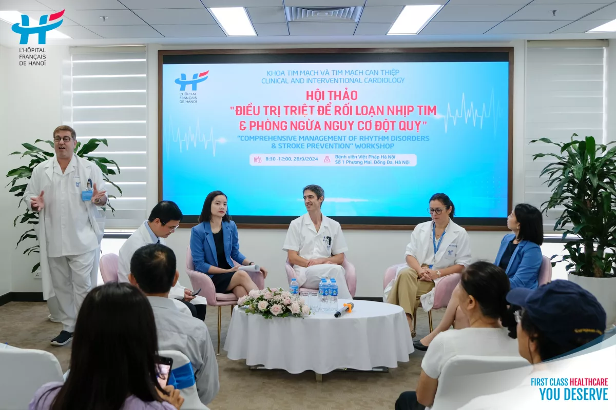 HƠN 100 KHÁCH MỜI THAM DỰ HỘI THẢO VỀ RỐI LOẠN NHỊP TIM VÀ PHÒNG NGỪA ĐỘT QUỴ TẠI BỆNH VIỆN VIỆT PHÁP HÀ NỘI