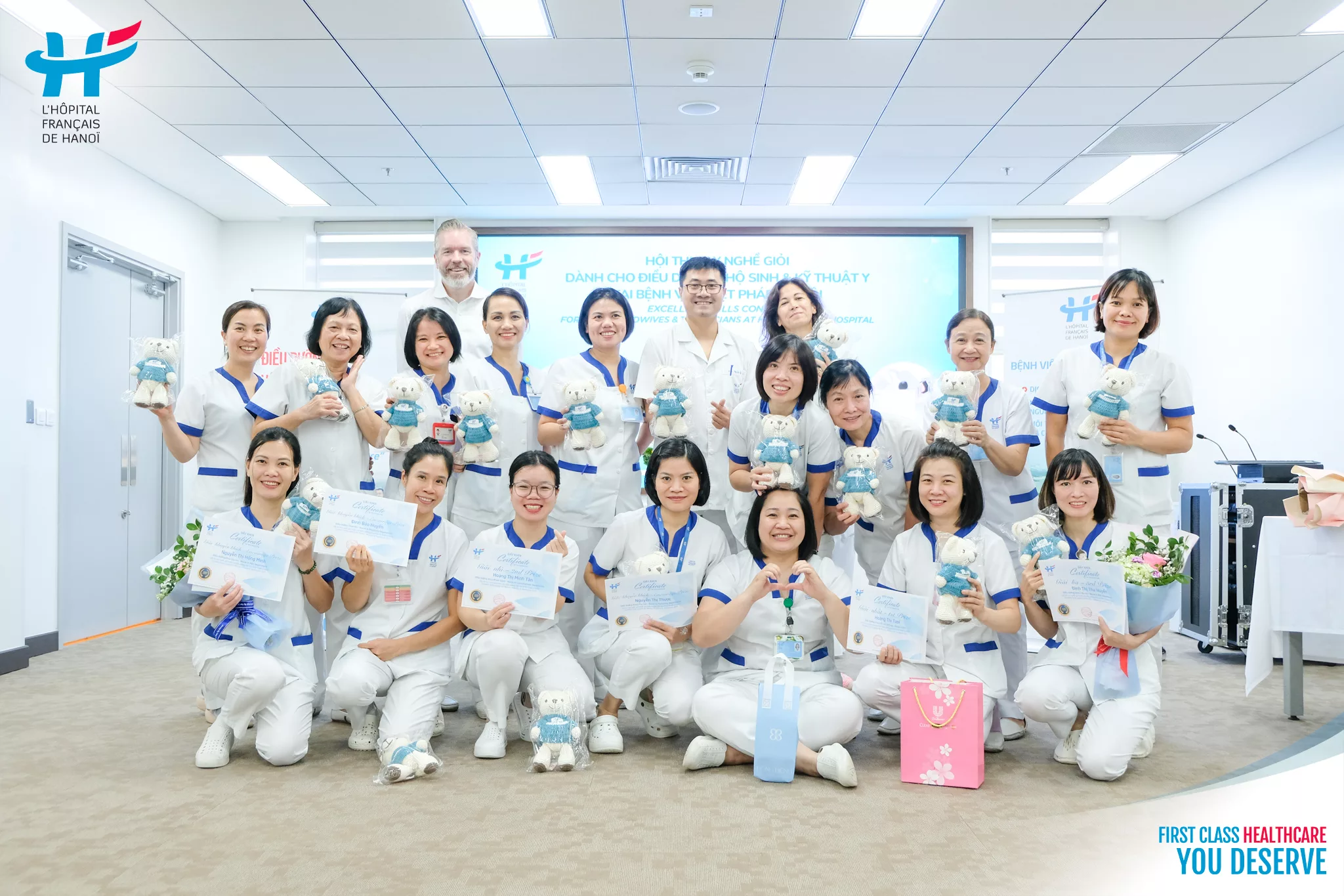 A Congratulations on the Results of the 2025 Skilled Nursing, Midwifery, and Medical Technician Competition at Hanoi French Hospital