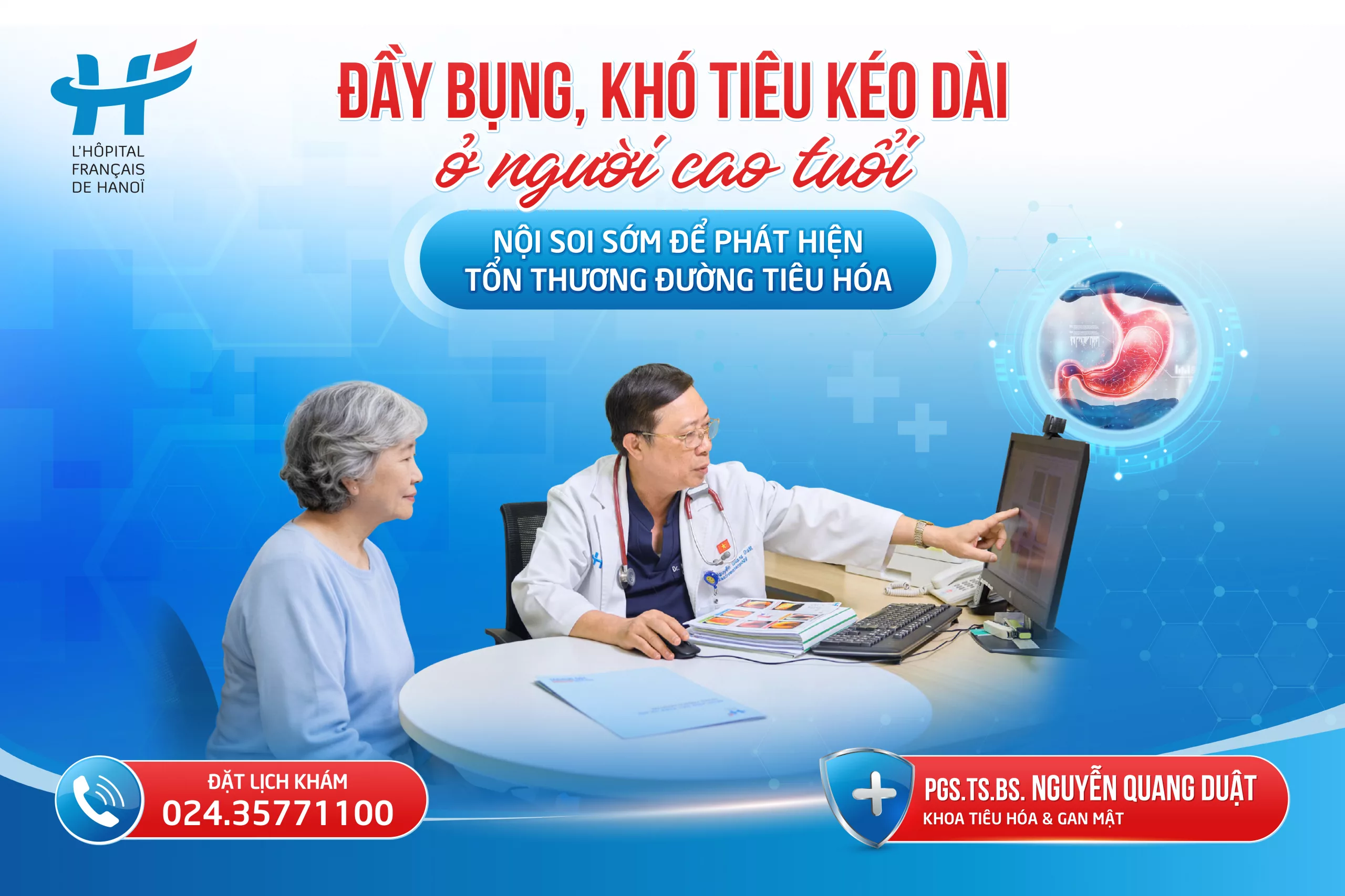ĐẦY BỤNG, KHÓ TIÊU KÉO DÀI Ở NGƯỜI CAO TUỔI: NỘI SOI SỚM ĐỂ PHÁT HIỆN TỔN THƯƠNG ĐƯỜNG TIÊU HÓA