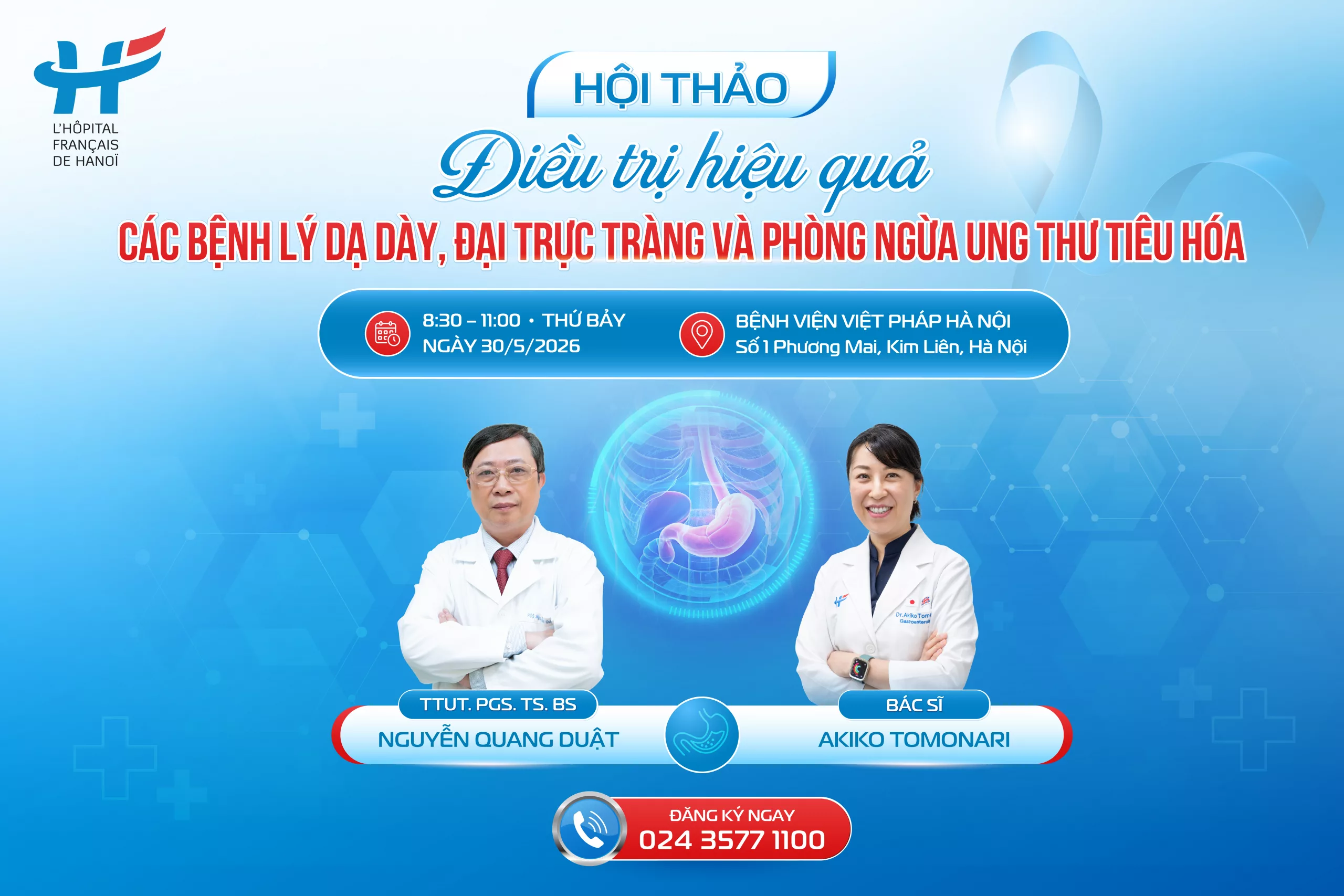 Thư mời hội thảo: ĐIỀU TRỊ HIỆU QUẢ CÁC BỆNH LÝ DẠ DÀY, ĐẠI TRỰC TRÀNG VÀ PHÒNG NGỪA UNG THƯ TIÊU HÓA