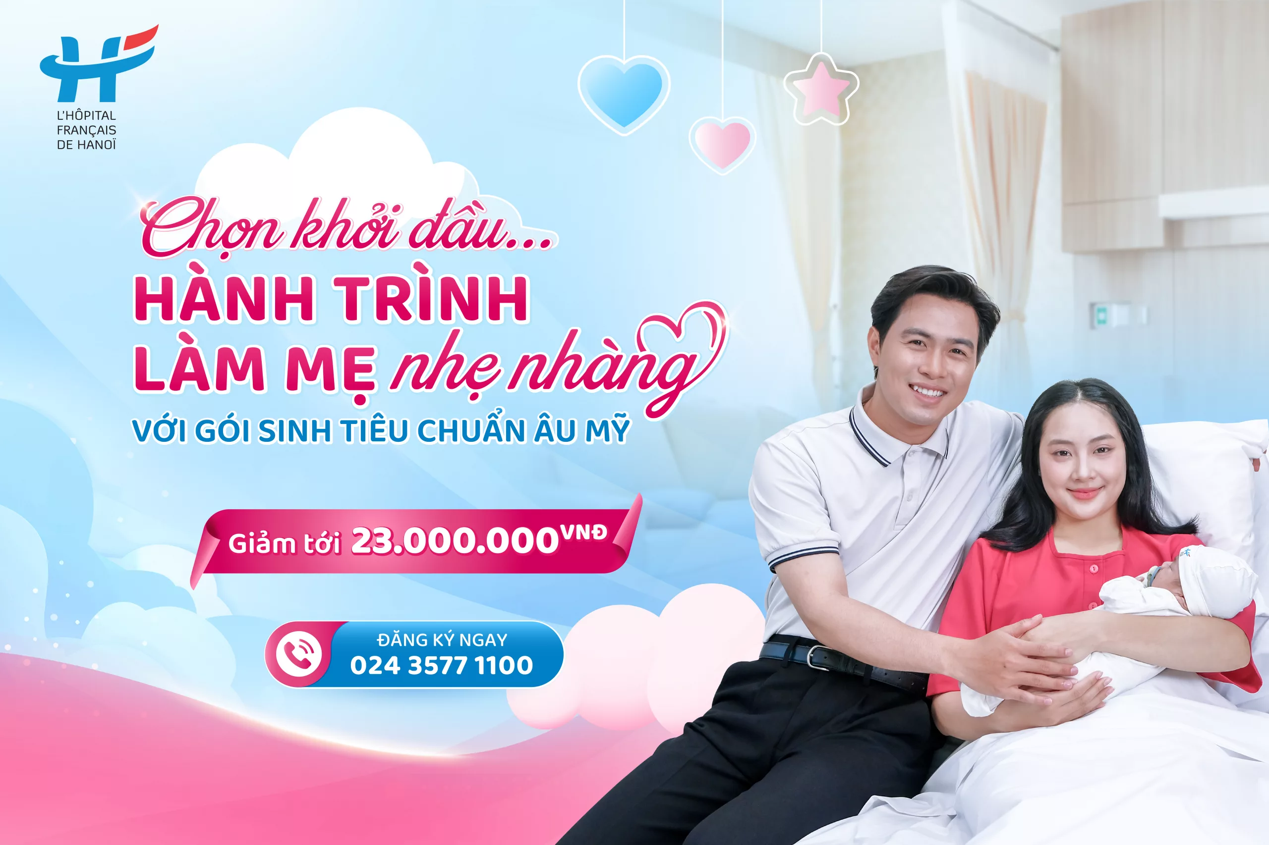 Chọn khởi đầu hành trình làm mẹ nhẹ nhàng với gói sinh tiêu chuẩn Âu Mỹ
