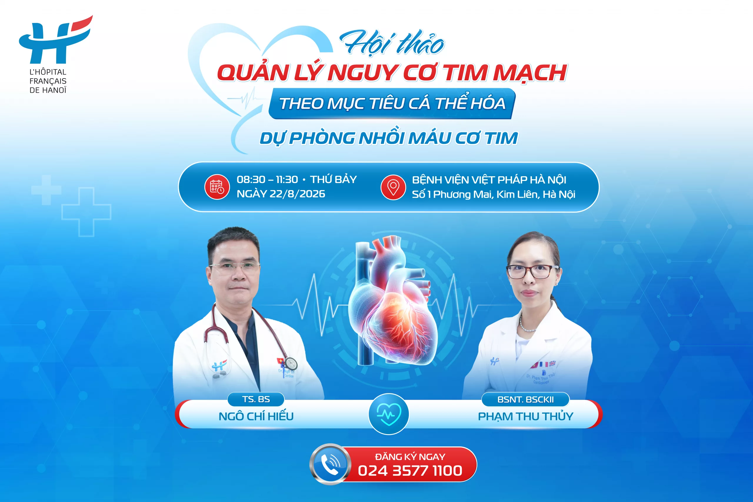 Thư mời hội thảo: QUẢN LÝ NGUY CƠ TIM MẠCH THEO MỤC TIÊU CÁ THỂ HÓA, DỰ PHÒNG NHỒI MÁU CƠ TIM