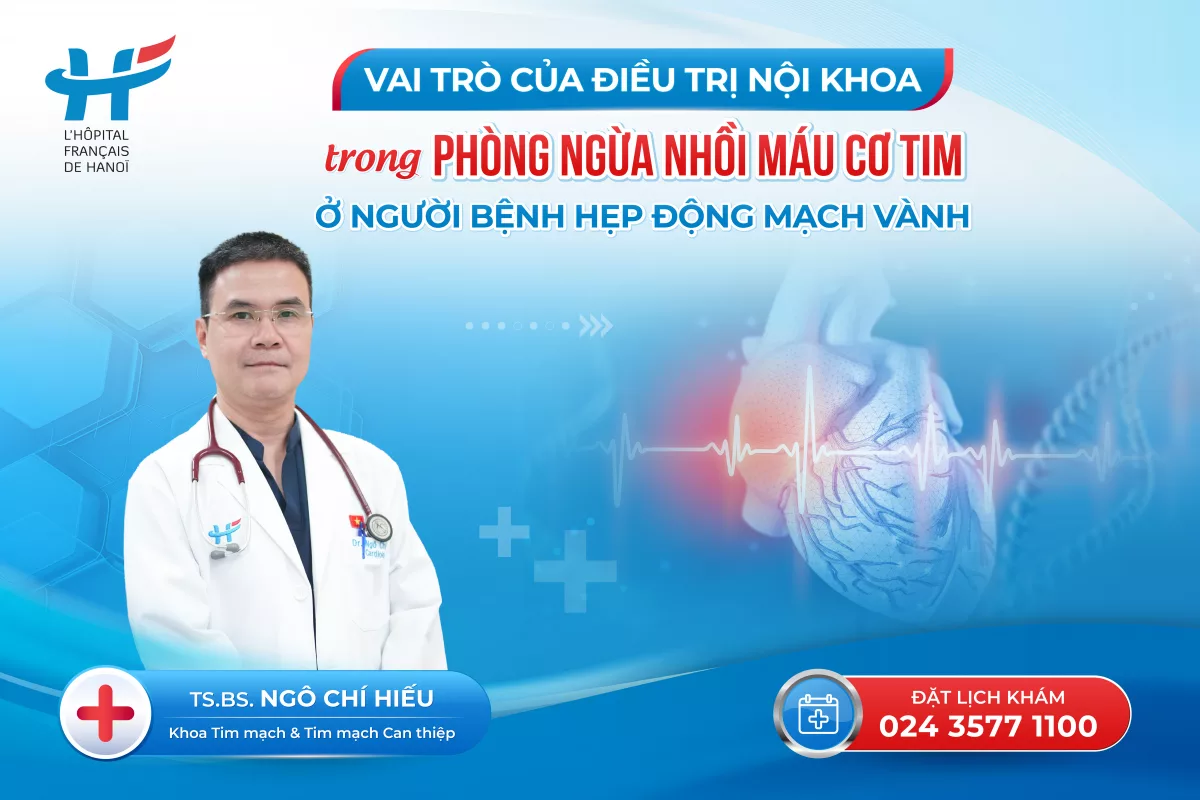 VAI TRÒ CỦA ĐIỀU TRỊ NỘI KHOA TRONG PHÒNG NGỪA NHỒI MÁU CƠ TIM Ở NGƯỜI BỆNH HẸP ĐỘNG MẠCH VÀNH